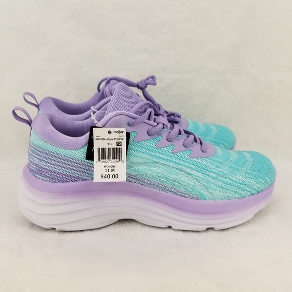 ✅MTA Aurora Aerolite And Memory Foam Women’s 11M Athletic Sneakers Aqua/purple - Picture 7 of 10